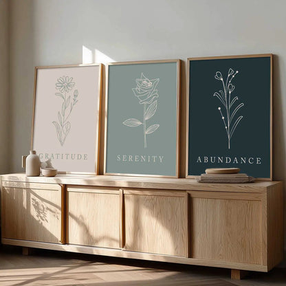 Floral   Wall  Art Paintings for Living Room - Wall Poster With frames