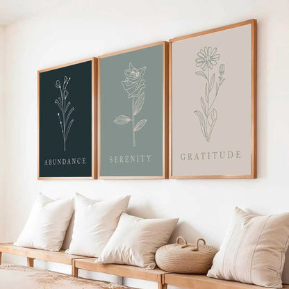 Floral   Wall  Art Paintings for Living Room - Wall Poster With frames