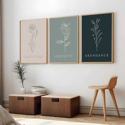Floral   Wall  Art Paintings for Living Room - Wall Poster With frames