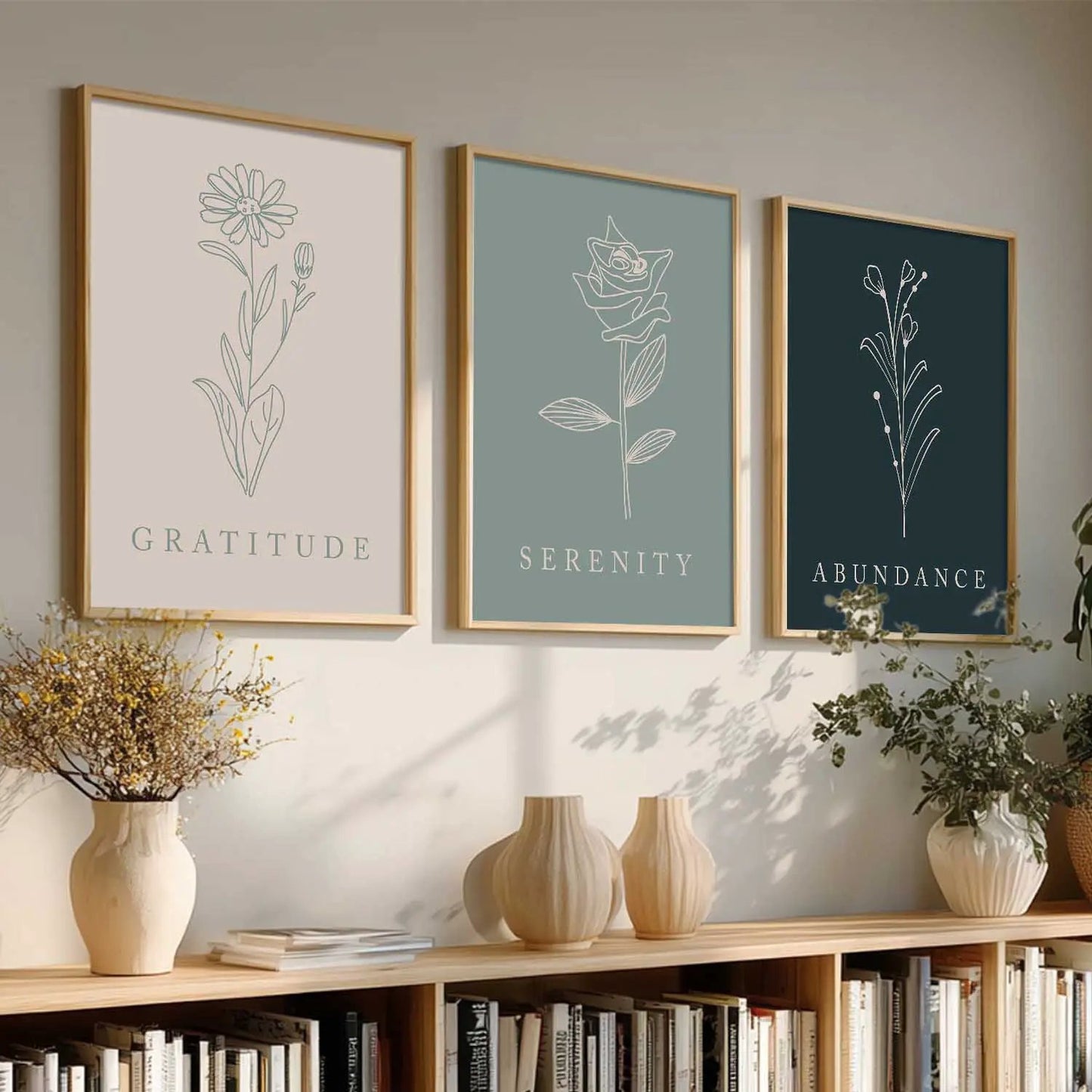 Floral   Wall  Art Paintings for Living Room - Wall Poster With frames