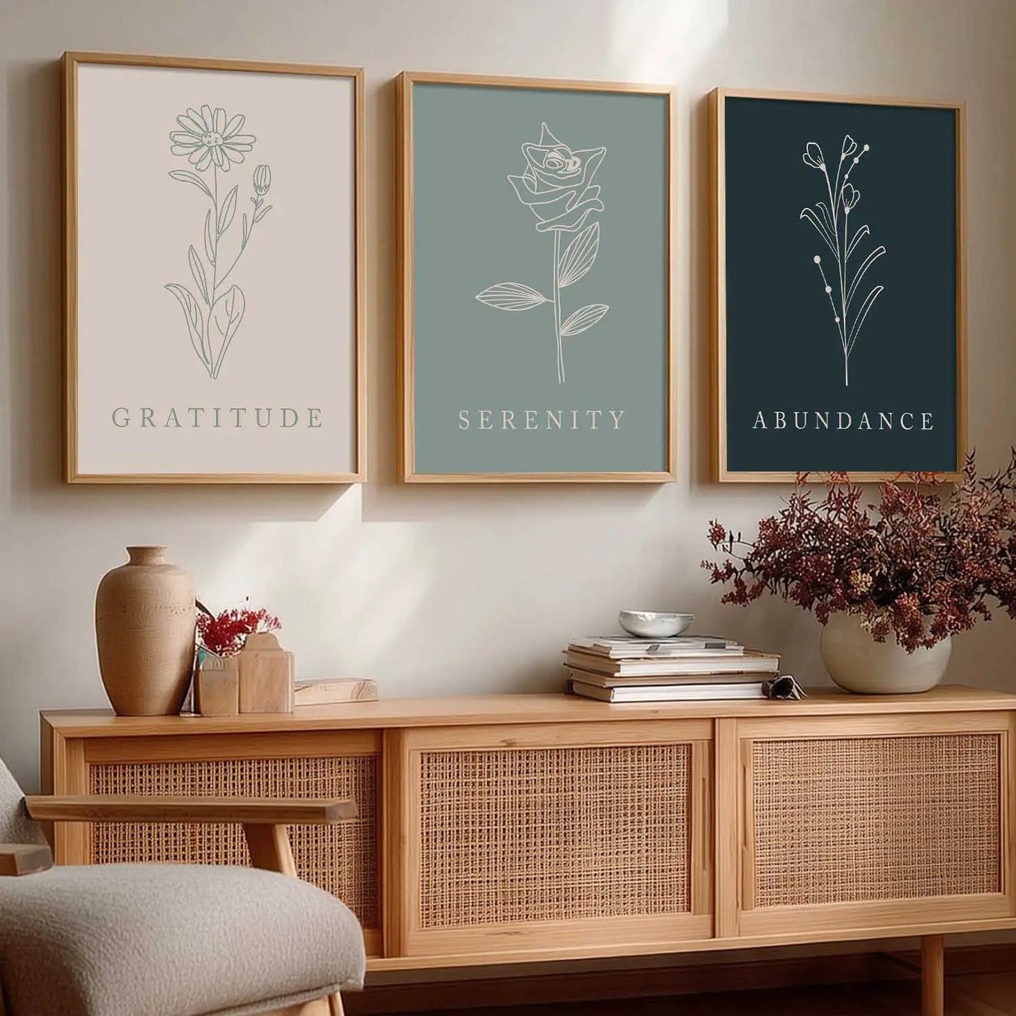 Floral   Wall  Art Paintings for Living Room - Wall Poster With frames