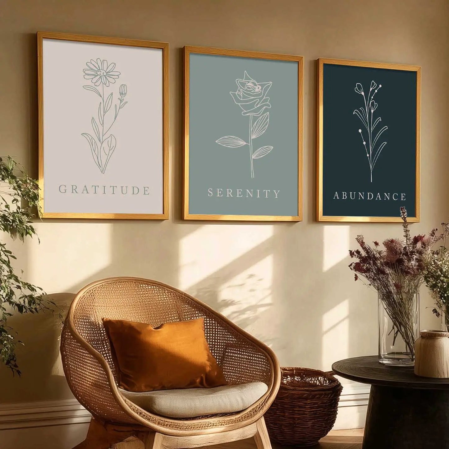 Floral   Wall  Art Paintings for Living Room - Wall Poster With frames