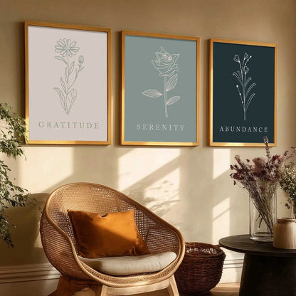 Floral   Wall  Art Paintings for Living Room - Wall Poster With frames