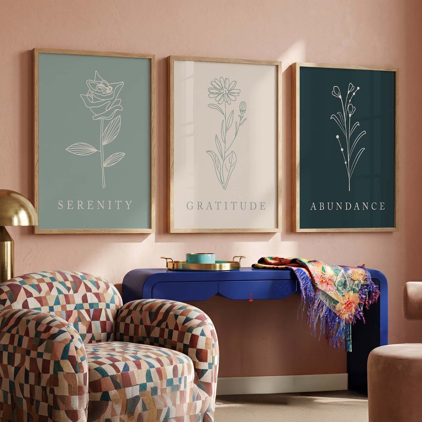 Floral   Wall  Art Paintings for Living Room - Wall Poster With frames