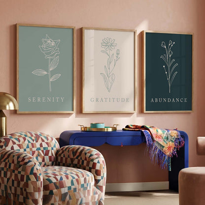 Floral   Wall  Art Paintings for Living Room - Wall Poster With frames