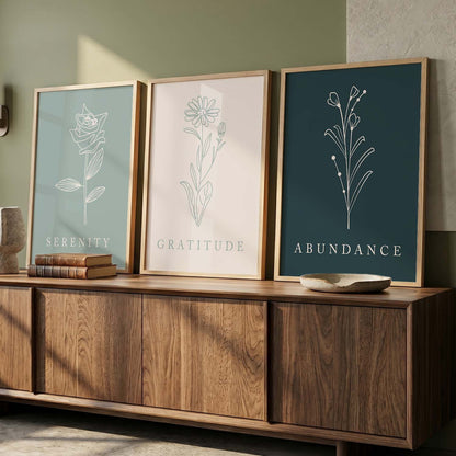 Floral   Wall  Art Paintings for Living Room - Wall Poster With frames