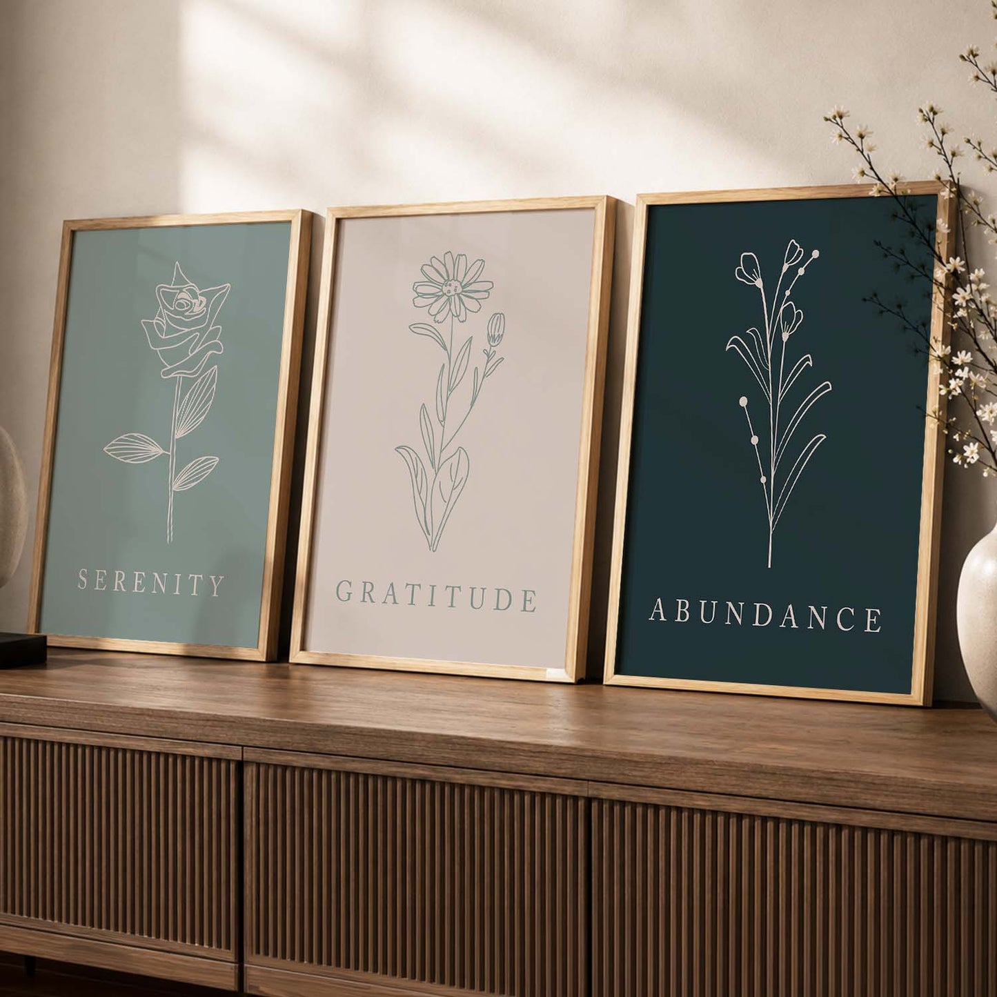Floral   Wall  Art Paintings for Living Room - Wall Poster With frames