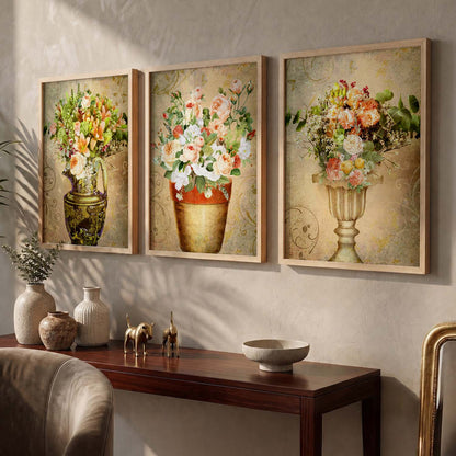Floral Freedom - Floral Theme Abstract Art Prints for Bedroom Decor