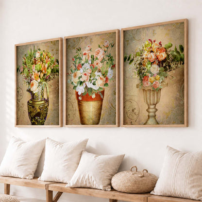 Floral Freedom - Floral Theme Abstract Art Prints for Bedroom Decor
