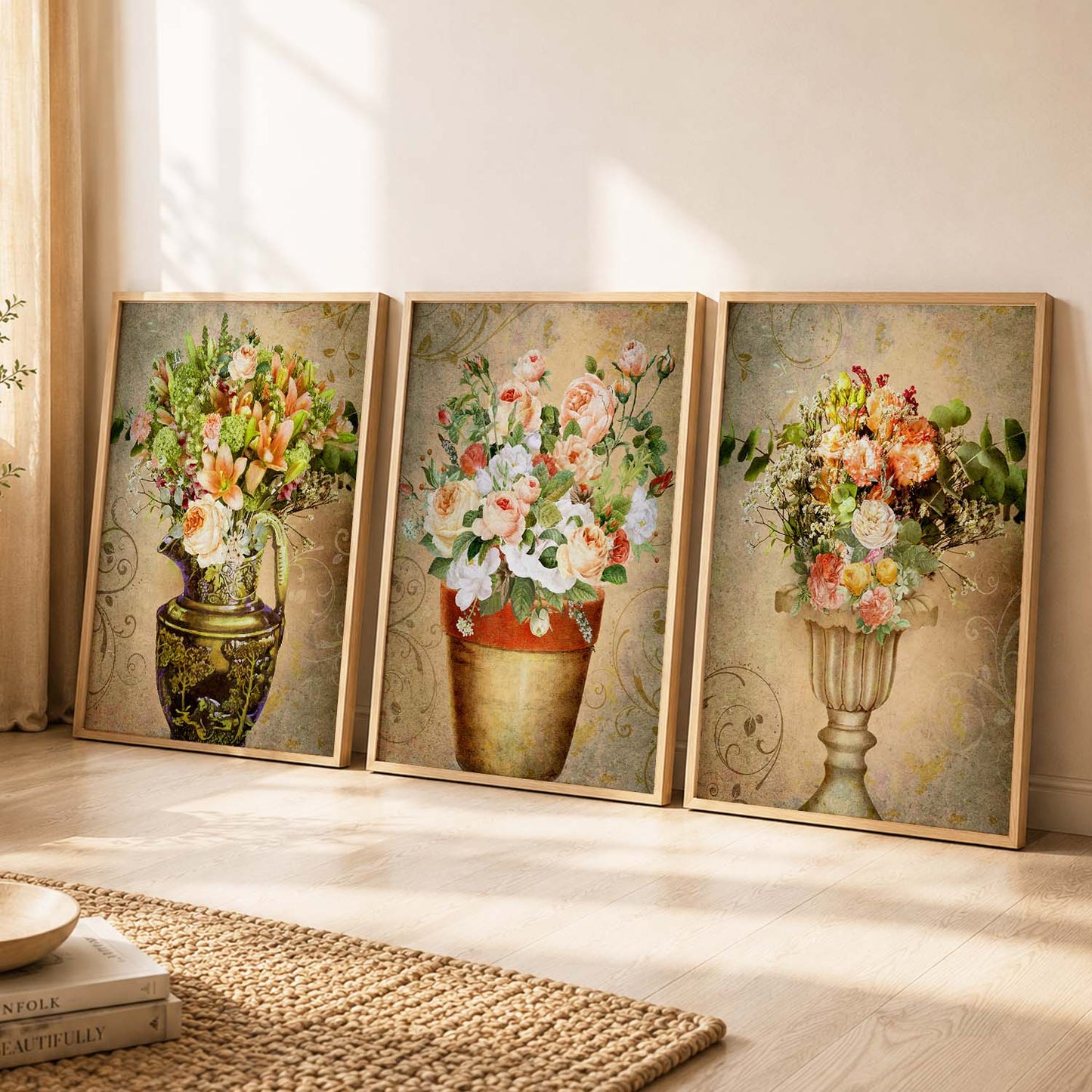 Floral Freedom - Floral Theme Abstract Art Prints for Bedroom Decor