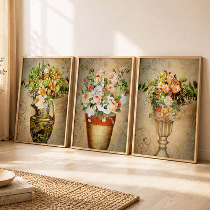 Floral Freedom - Floral Theme Abstract Art Prints for Bedroom Decor