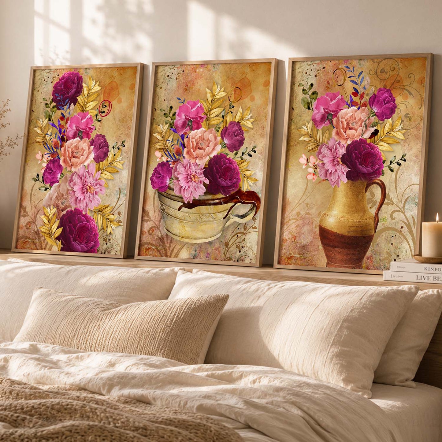 Framed Floral Fever - Contemporary Floral Theme Framed Wall Art