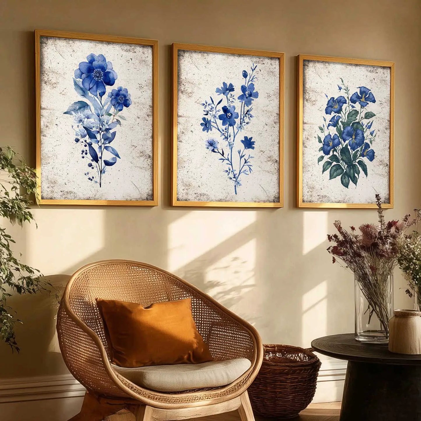 Floral  Wall Art  Paintings for Living Room - Wall Poster With frames