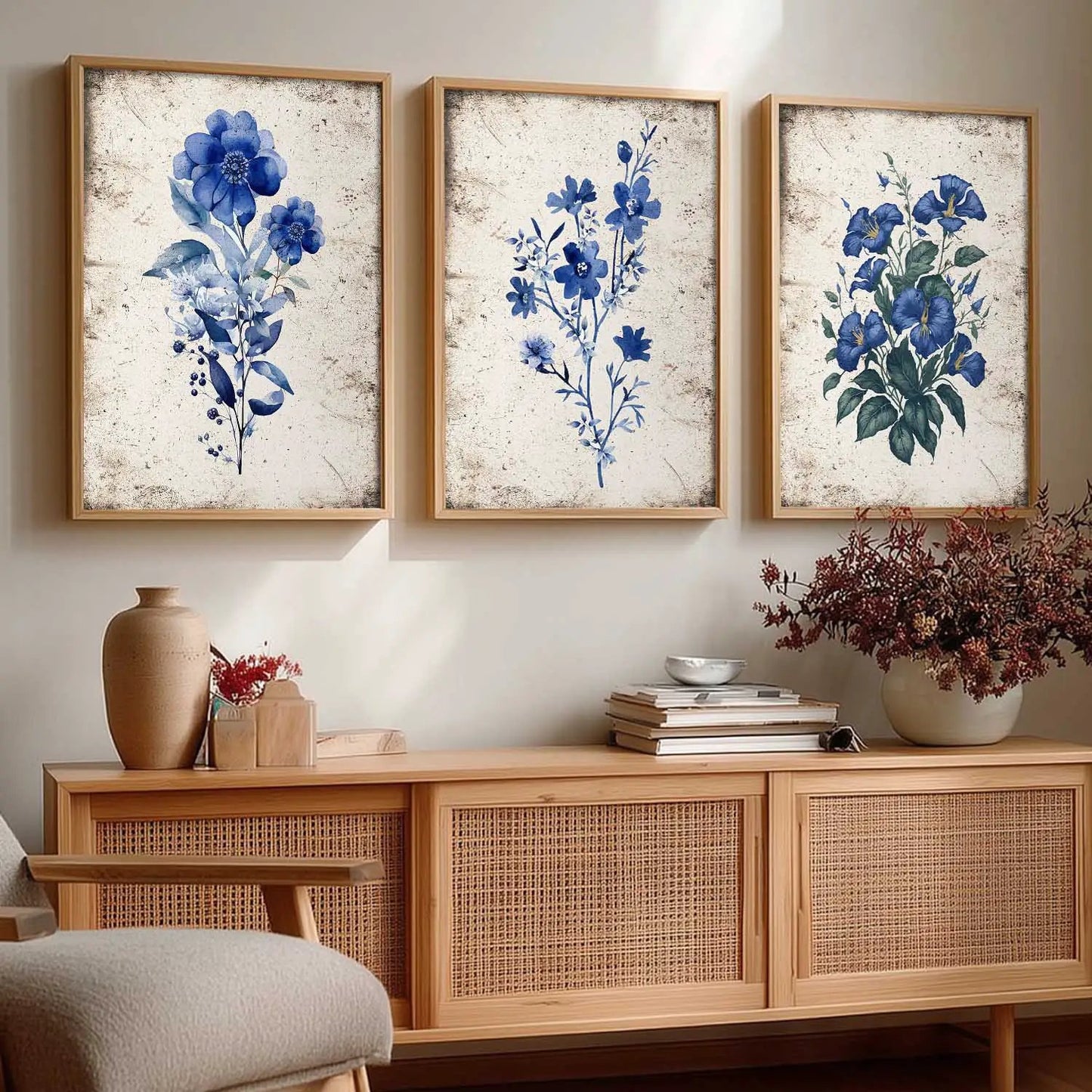 Floral  Wall Art  Paintings for Living Room - Wall Poster With frames
