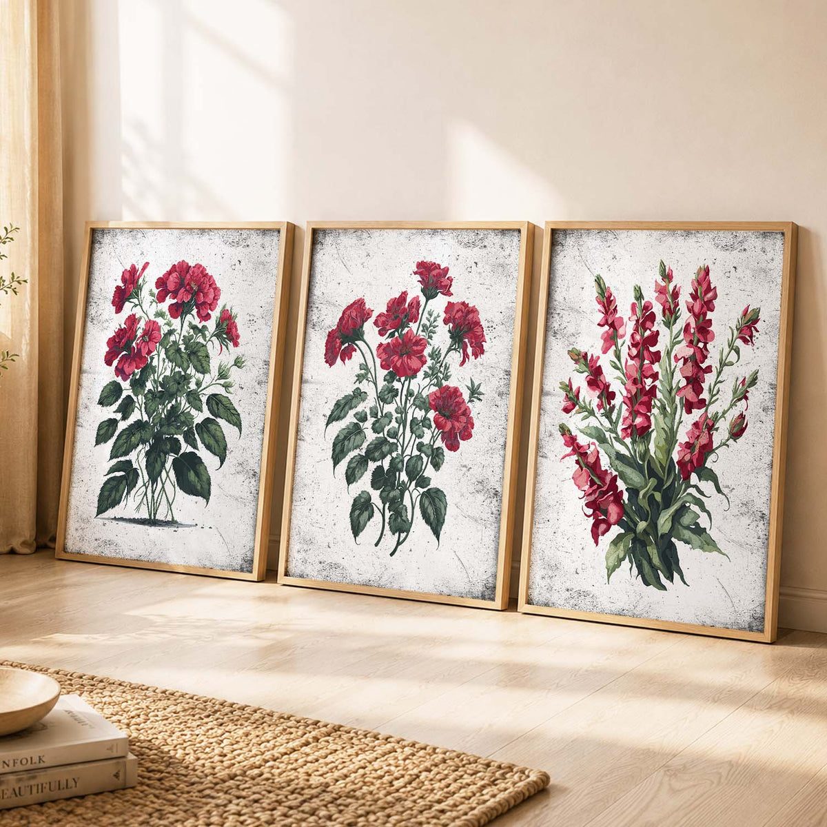 Floral Wall Art Paintings for Living Room - Wall Poster With frames