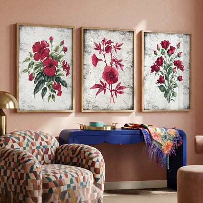 Floral  Wall Art Paintings for Living Room - Wall Poster With frames