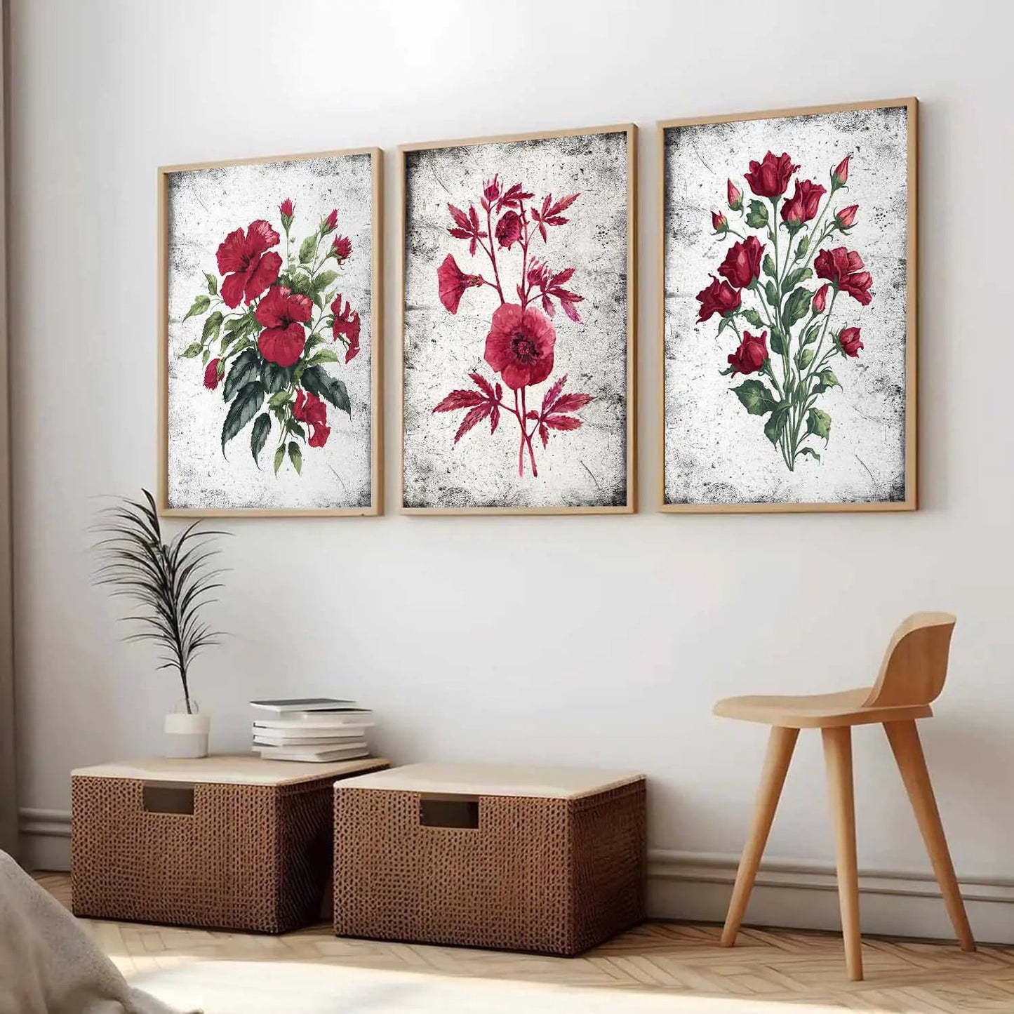 Floral  Wall Art Paintings for Living Room - Wall Poster With frames