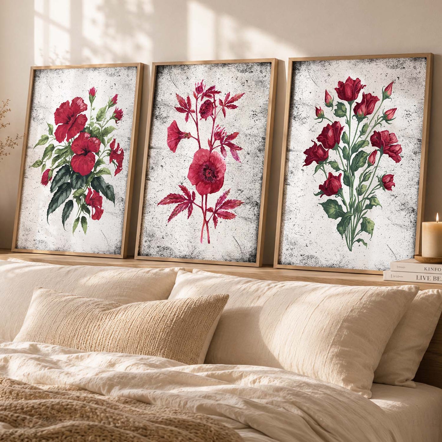 Floral  Wall Art Paintings for Living Room - Wall Poster With frames