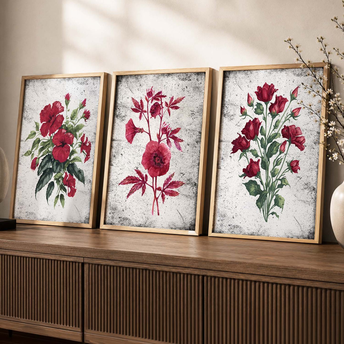 Floral  Wall Art Paintings for Living Room - Wall Poster With frames