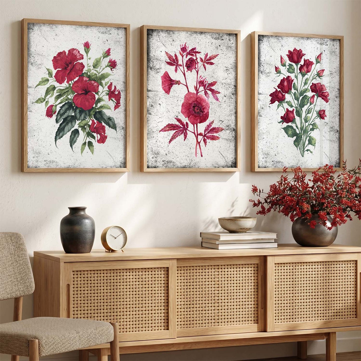 Floral  Wall Art Paintings for Living Room - Wall Poster With frames
