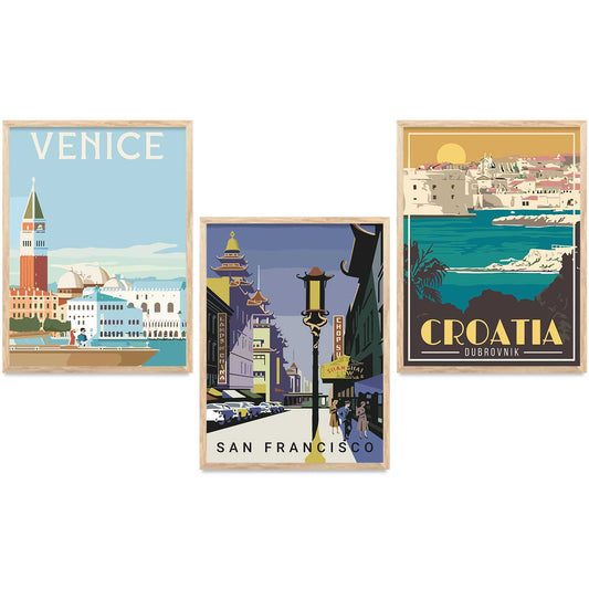 City  Wall  Art Paintings for Living Room - Wall Poster With frames