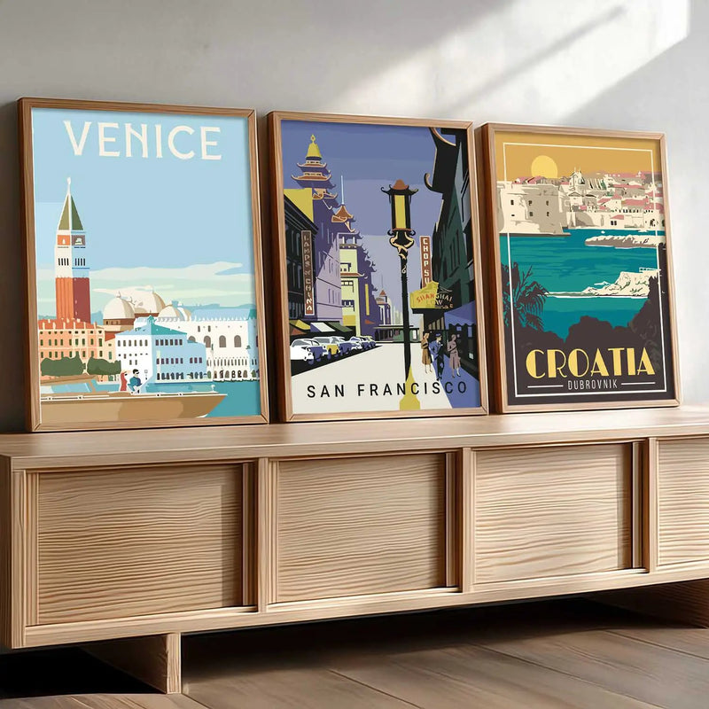 City  Wall  Art Paintings for Living Room - Wall Poster With frames