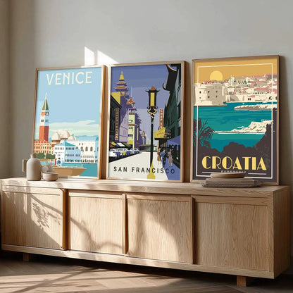 City  Wall  Art Paintings for Living Room - Wall Poster With frames