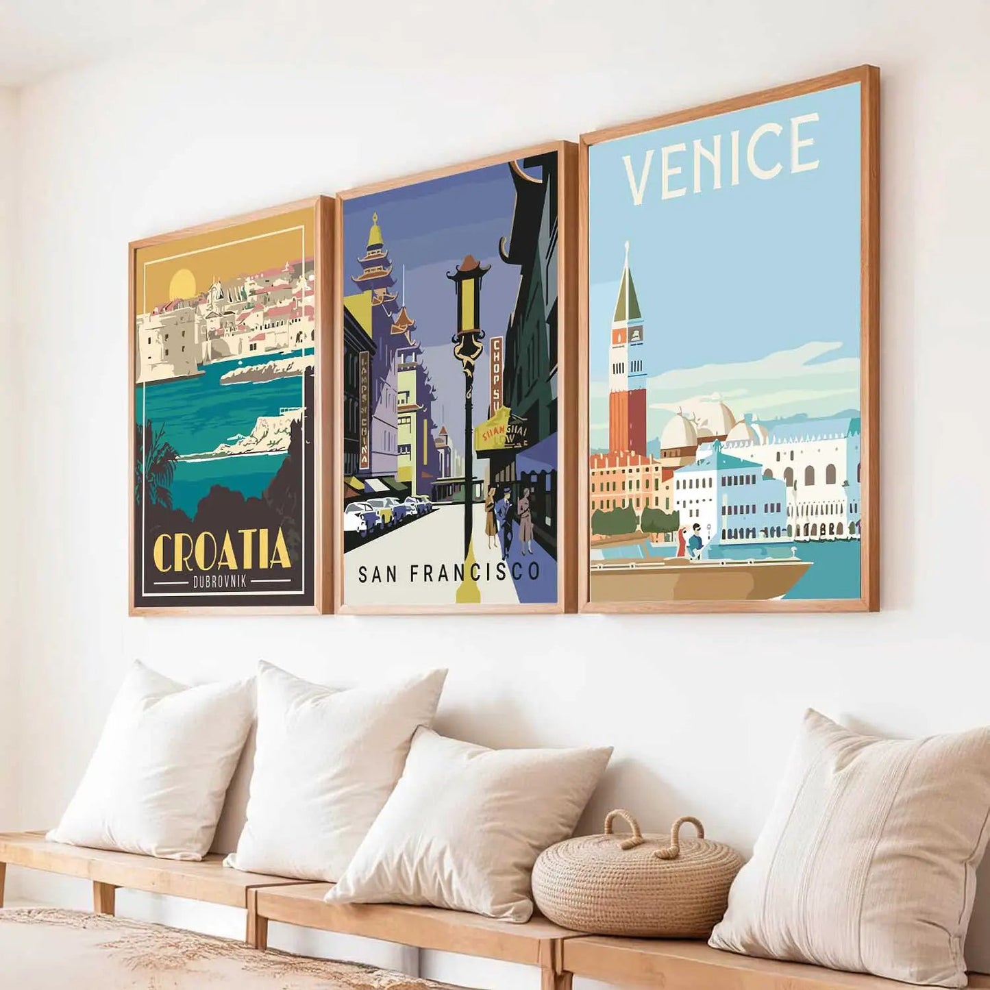 City  Wall  Art Paintings for Living Room - Wall Poster With frames