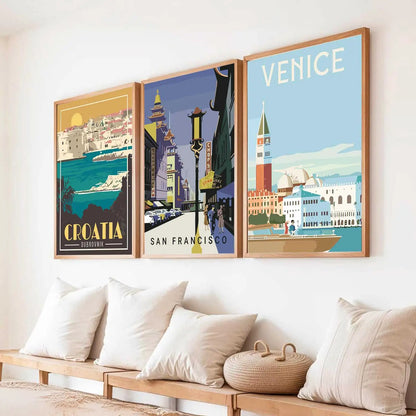 City  Wall  Art Paintings for Living Room - Wall Poster With frames