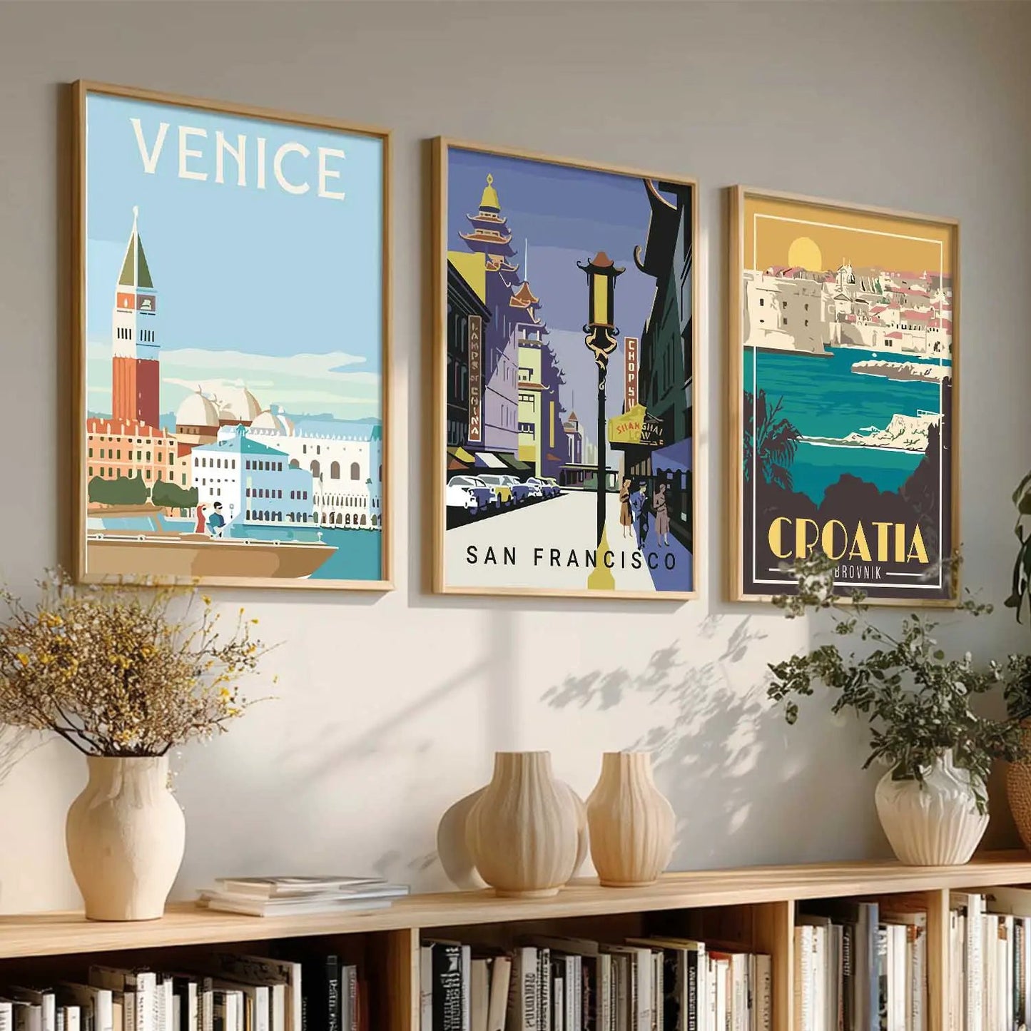 City  Wall  Art Paintings for Living Room - Wall Poster With frames