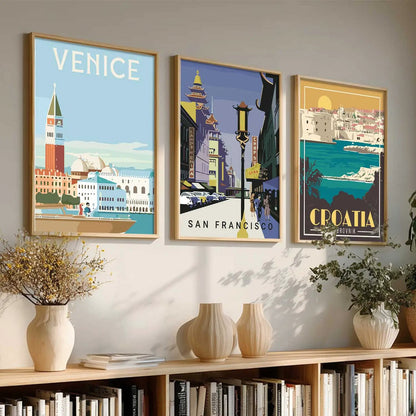 City  Wall  Art Paintings for Living Room - Wall Poster With frames
