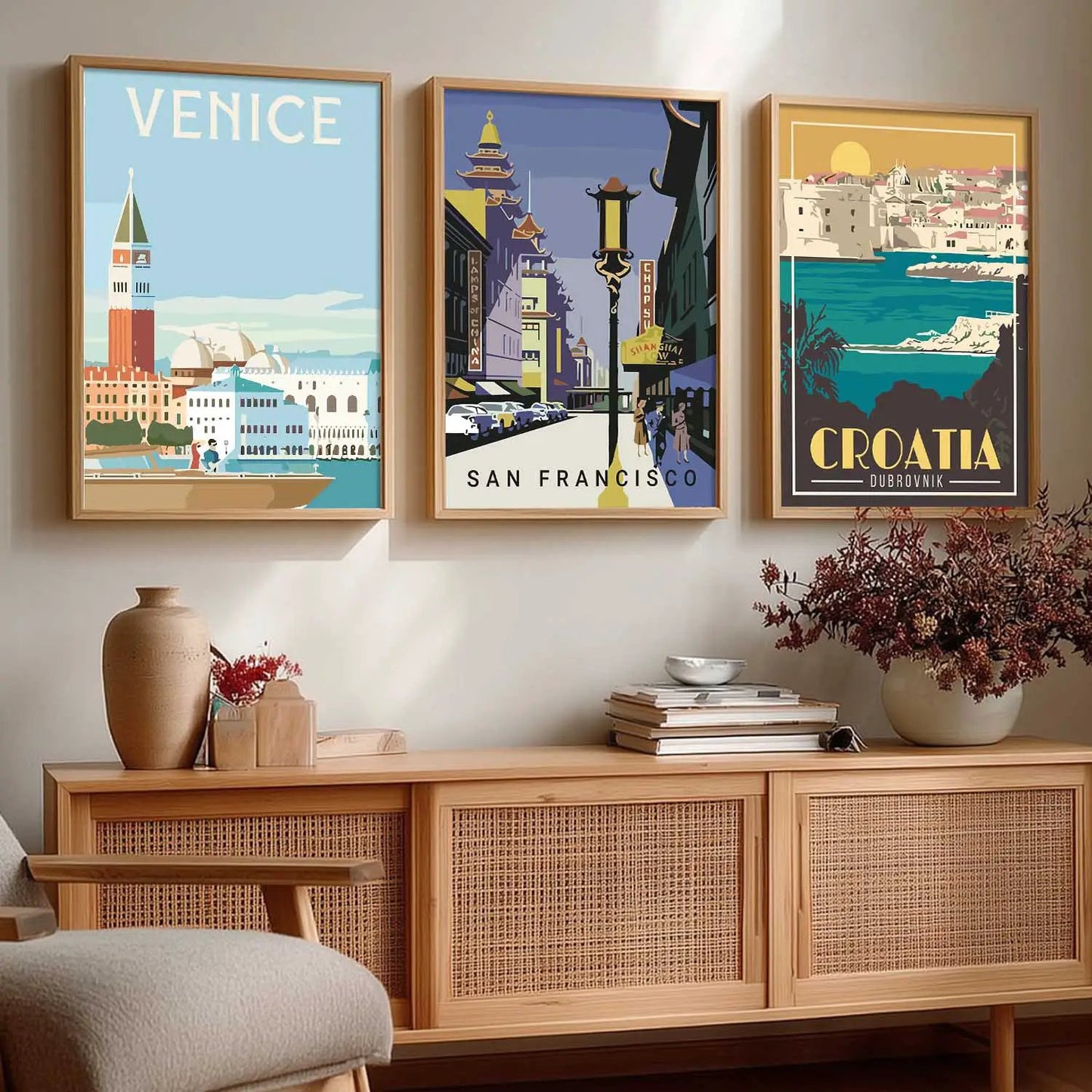 City  Wall  Art Paintings for Living Room - Wall Poster With frames