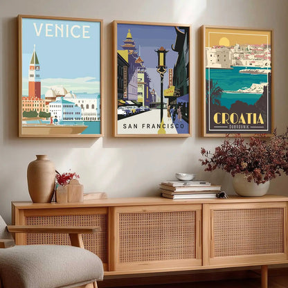 City  Wall  Art Paintings for Living Room - Wall Poster With frames