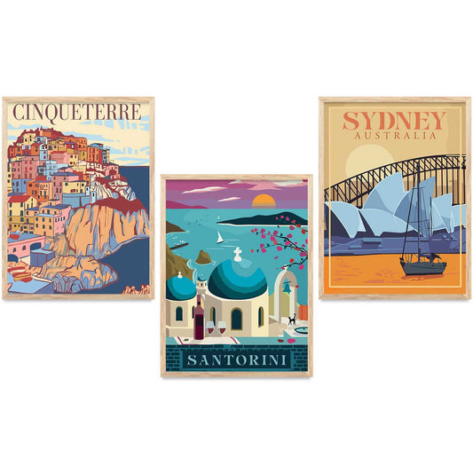 travel  Wall Art Paintings for Living Room - Wall Poster With frames