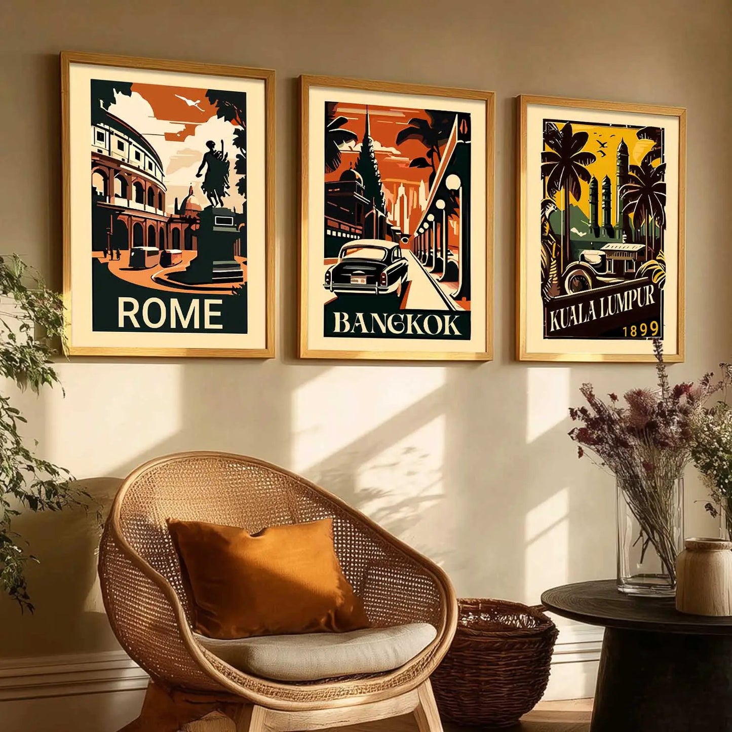 City  Wall  Art Paintings for Living Room - Wall Poster With frames