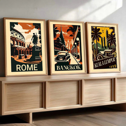 City  Wall  Art Paintings for Living Room - Wall Poster With frames