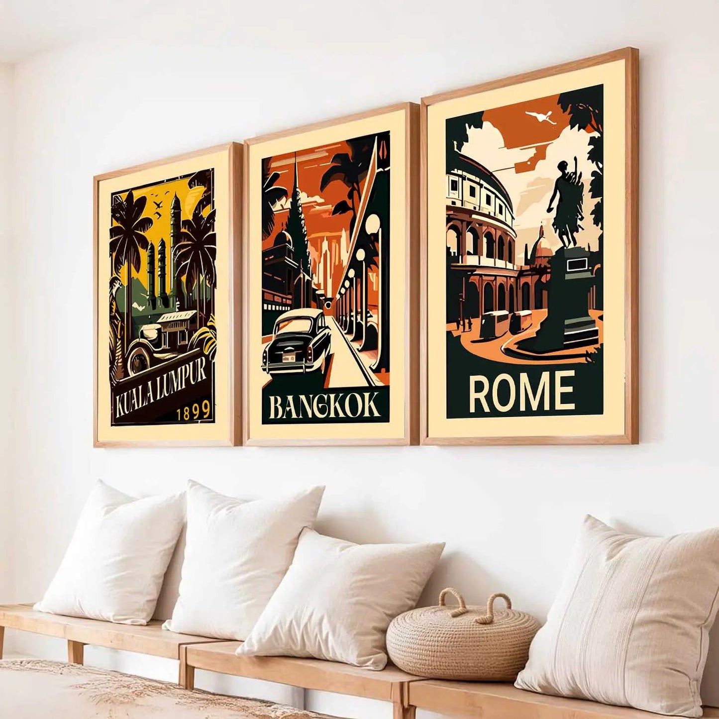 City  Wall  Art Paintings for Living Room - Wall Poster With frames