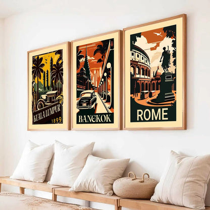 City  Wall  Art Paintings for Living Room - Wall Poster With frames