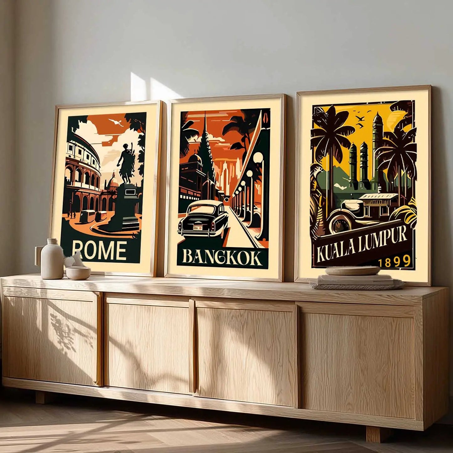 City  Wall  Art Paintings for Living Room - Wall Poster With frames