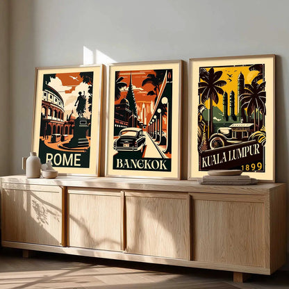 City  Wall  Art Paintings for Living Room - Wall Poster With frames