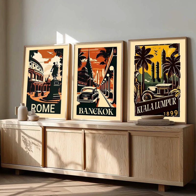 City  Wall  Art Paintings for Living Room - Wall Poster With frames