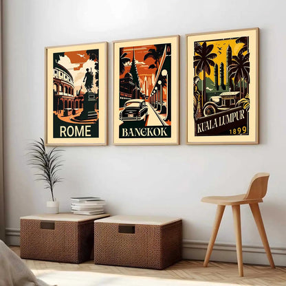City  Wall  Art Paintings for Living Room - Wall Poster With frames