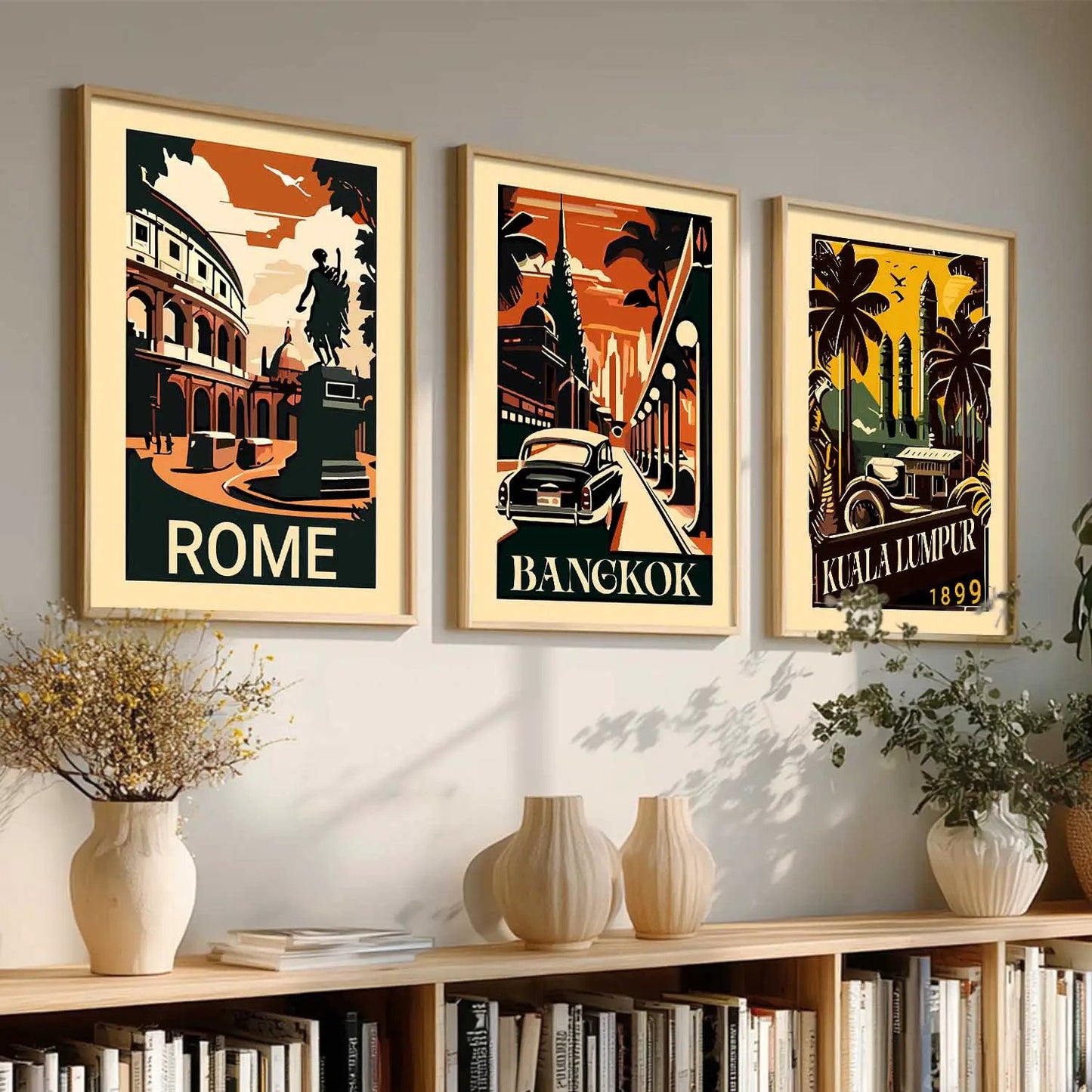 City  Wall  Art Paintings for Living Room - Wall Poster With frames