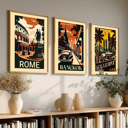 City  Wall  Art Paintings for Living Room - Wall Poster With frames