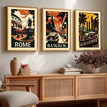 City  Wall  Art Paintings for Living Room - Wall Poster With frames