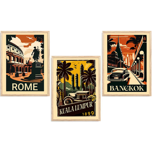 City  Wall  Art Paintings for Living Room - Wall Poster With frames