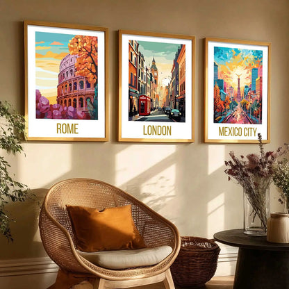 City  Wall Art Paintings for Living Room - Wall Poster With frames