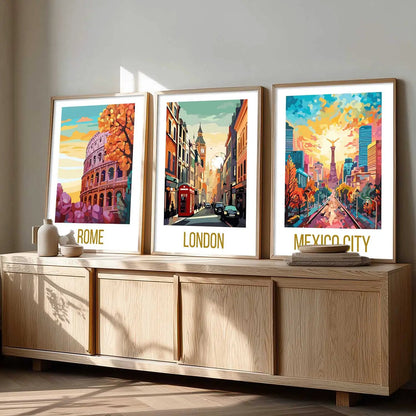 City  Wall Art Paintings for Living Room - Wall Poster With frames