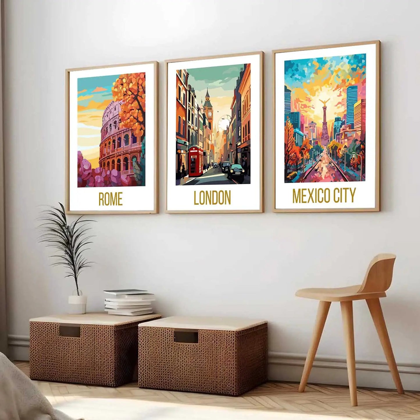 City  Wall Art Paintings for Living Room - Wall Poster With frames