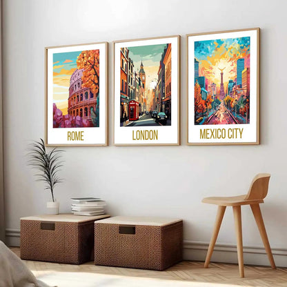 City  Wall Art Paintings for Living Room - Wall Poster With frames